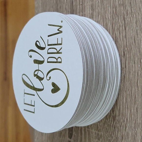Let love brew cardboard coasters - Picture 2 of 2